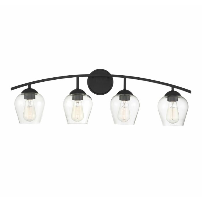 Trade Winds Lighting 4 Light Bathroom Vanity Light In Matte Black