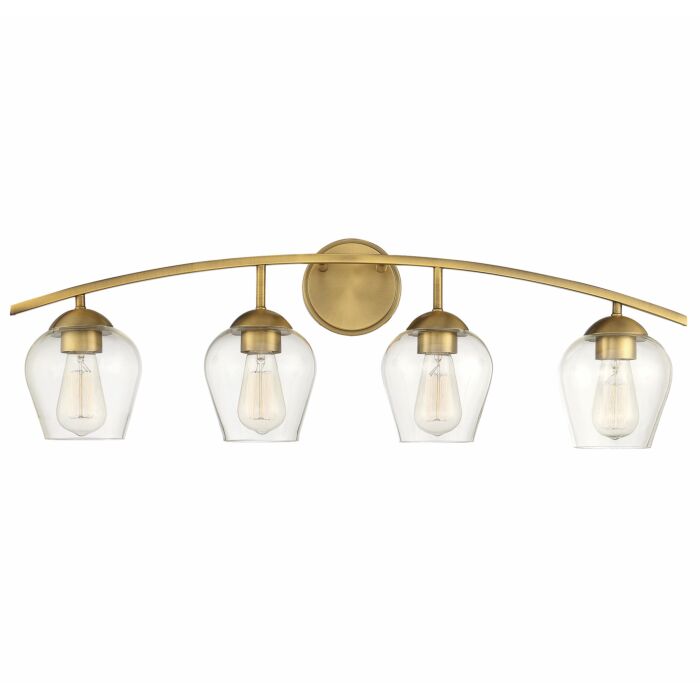 Trade Winds Lighting 4 Light Bathroom Vanity Light In Natural Brass