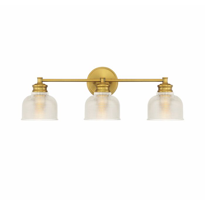 Trade Winds Lighting 3 Light Bathroom Vanity Light In Natural Brass