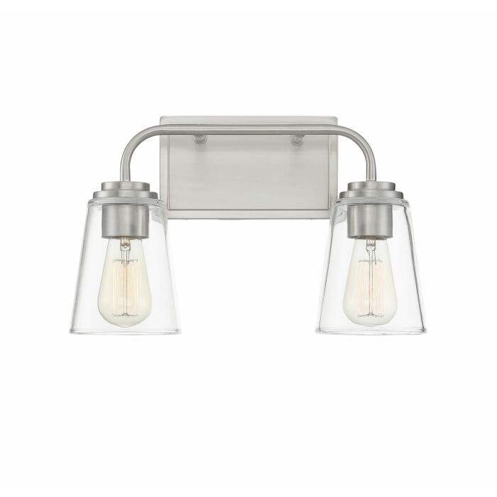 Trade Winds Lighting 2 Light Bathroom Vanity Light In Brushed Nickel