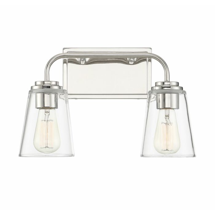 Trade Winds Lighting 2 Light Bathroom Vanity Light In Polished Nickel