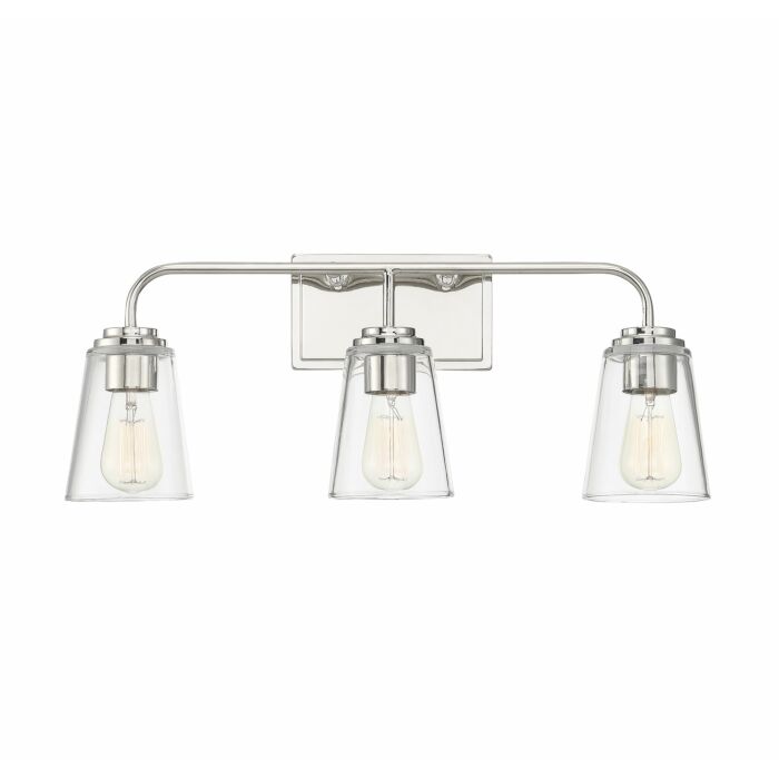 Trade Winds Lighting 3 Light Bathroom Vanity Light In Polished Nickel