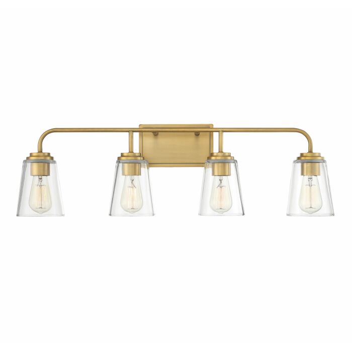 Trade Winds Wickford 4 Light Bathroom Vanity Light in Natural Brass