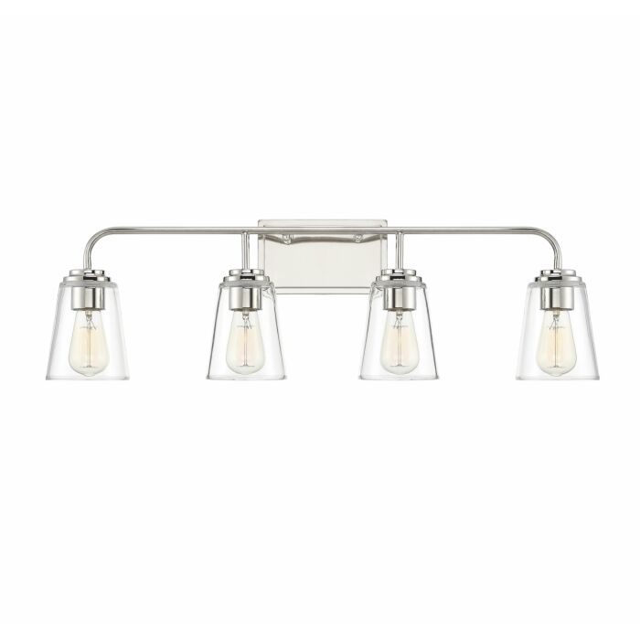 Trade Winds Wickford 4 Light Bathroom Vanity Light in Polished Nickel