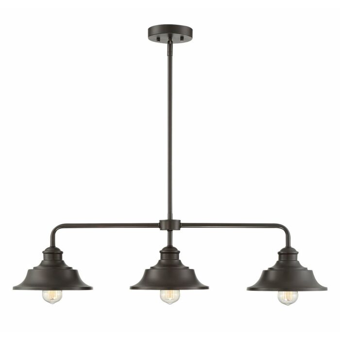 Trade Winds Davenport 3 Light Linear Chandelier in Oil Rubbed Bronze