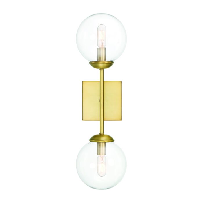 Trade Winds Angie 2 Light Wall Sconce in Natural Brass
