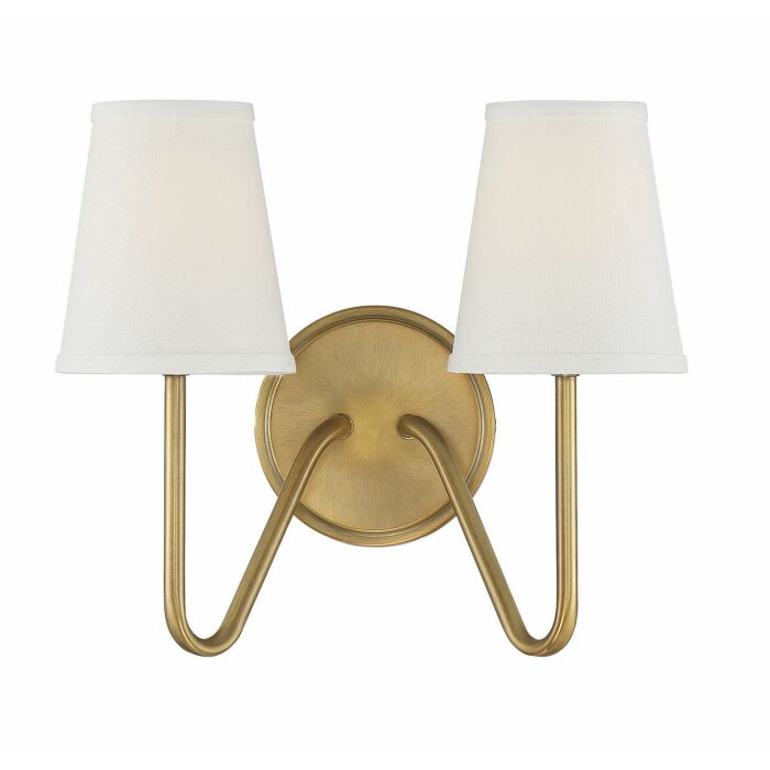 Trade Winds Lighting 2 Light Wall Sconce In Natural Brass