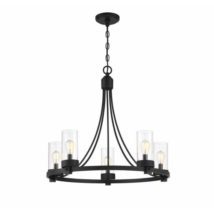 Trade Winds Ashland 5 Light Chandelier in Matte Black
