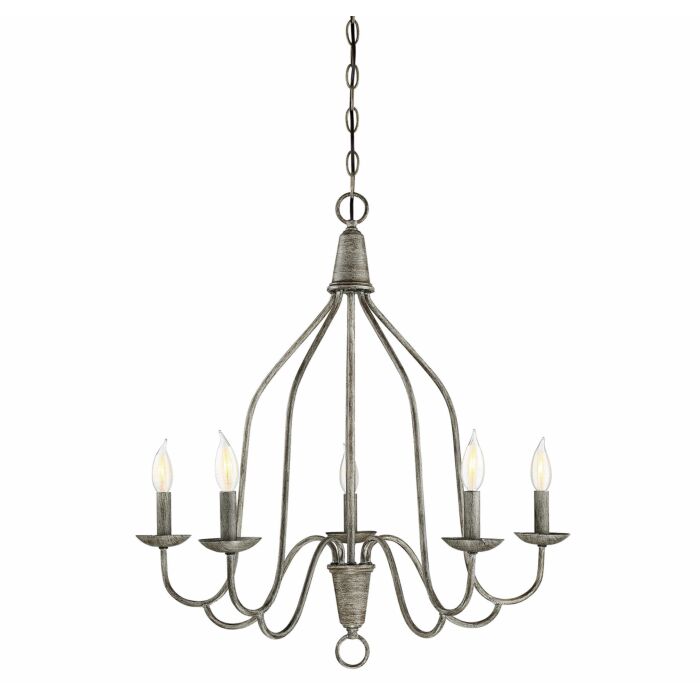 Trade Winds Shelburne 5 Light Chandelier in Distressed Wood
