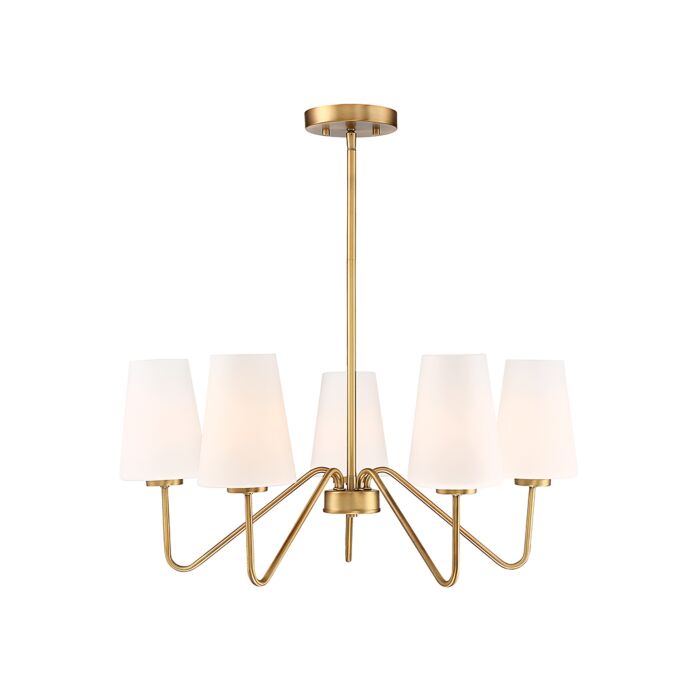 Trade Winds Lighting 5 Light Chandelier In Natural Brass