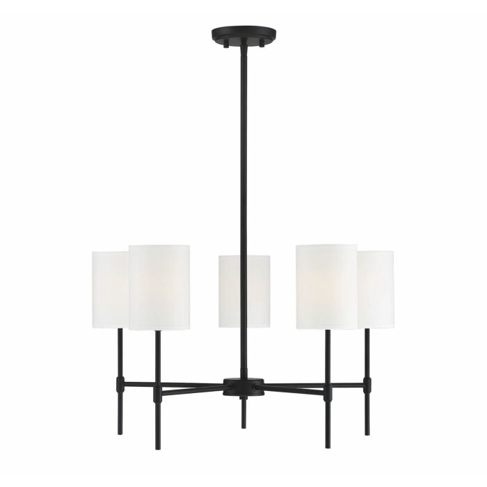 Trade Winds Leslie 5 Light Chandelier in Matte Black
