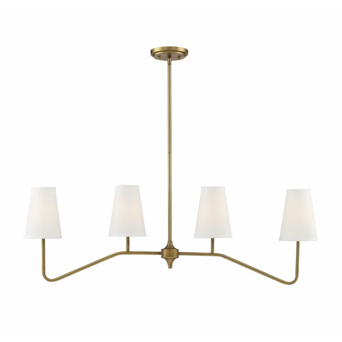 Trade Winds Madison Linear Chandelier in Natural Brass