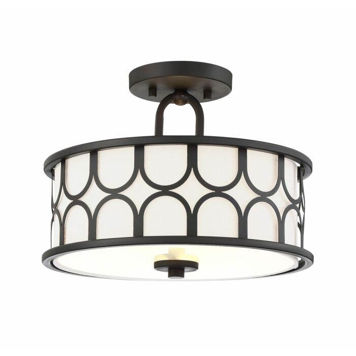 Trade Winds Courtland Semi Flush Mount Ceiling Light in Oil Rubbed Bronze