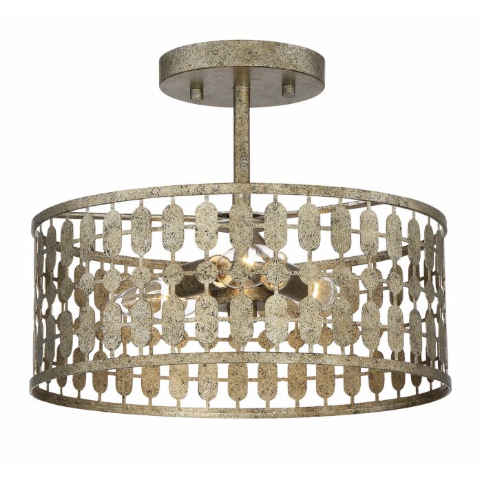 Trade Winds Lighting 3 Light Ceiling Light In Antique Gold