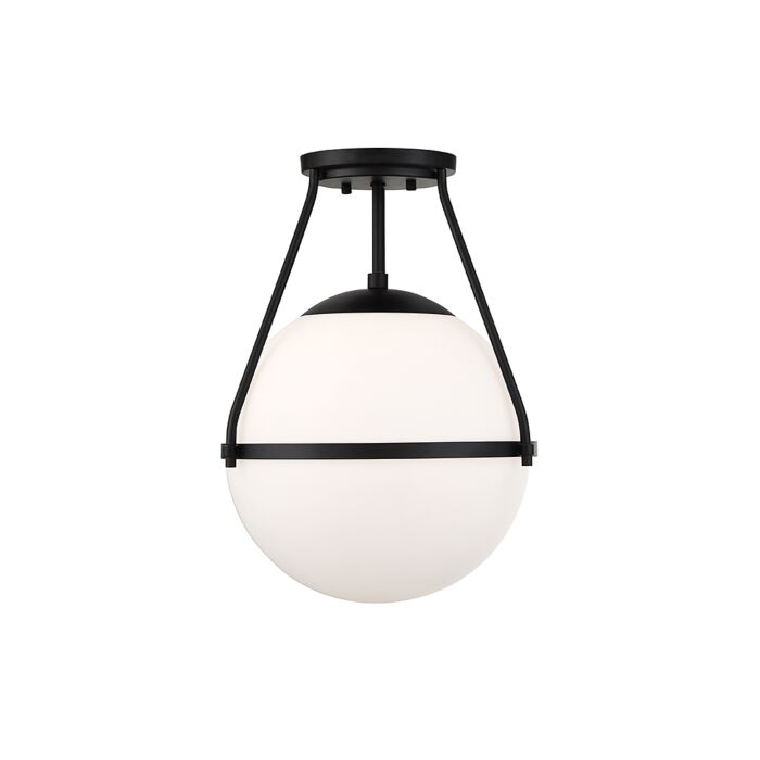 Trade Winds Hammond Semi Flush Mount Ceiling Light in Matte Black