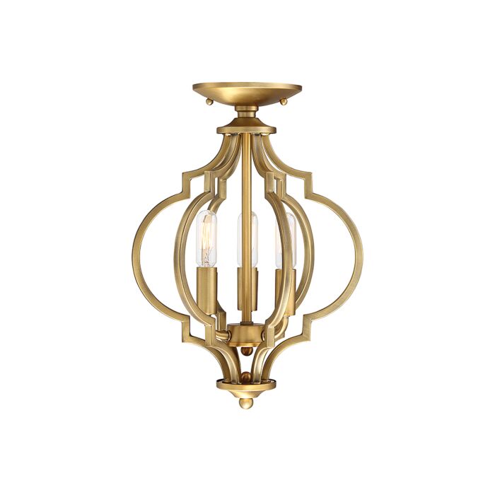 Trade Winds Jennifer Quatrefoil Convertible Ceiling Light in Natural Brass