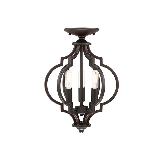 Trade Winds Lighting 3 Light Ceiling Light In Oil Rubbed Bronze