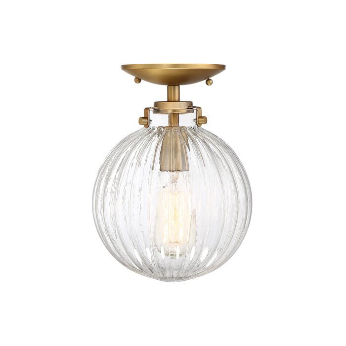 Trade Winds Nicole Semi Flush Mount Ceiling Light in Natural Brass