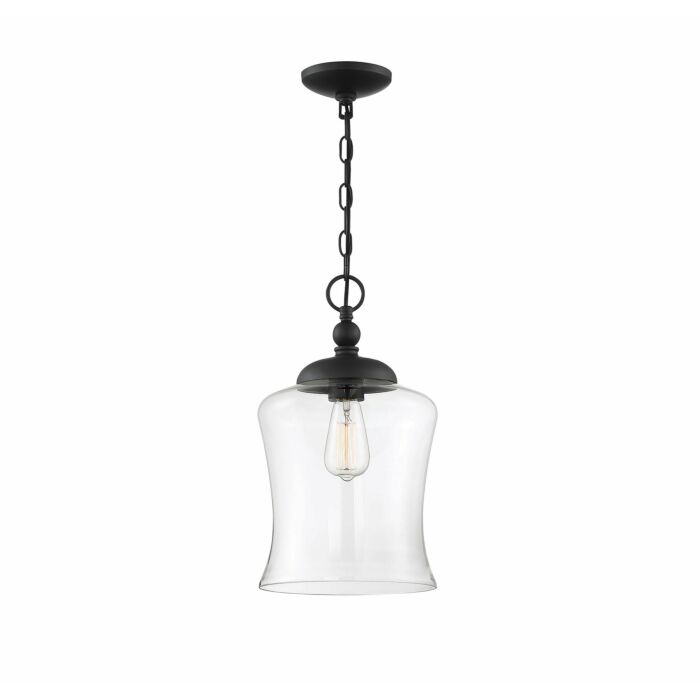 Trade Winds Lighting 1 Light Pendant Light In Matte Black