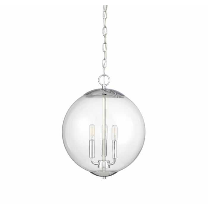 Trade Winds Katie Glass Globe Pendant in Chrome