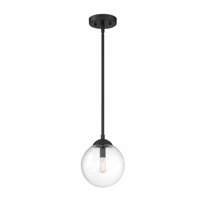 Trade Winds Chelsea Glass Pendant Light in Matte Black