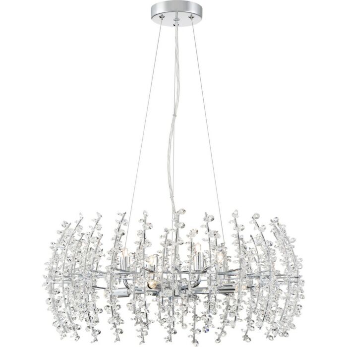 Quoizel Valla 8 Light 23 Inch Pendant Light in Polished Chrome