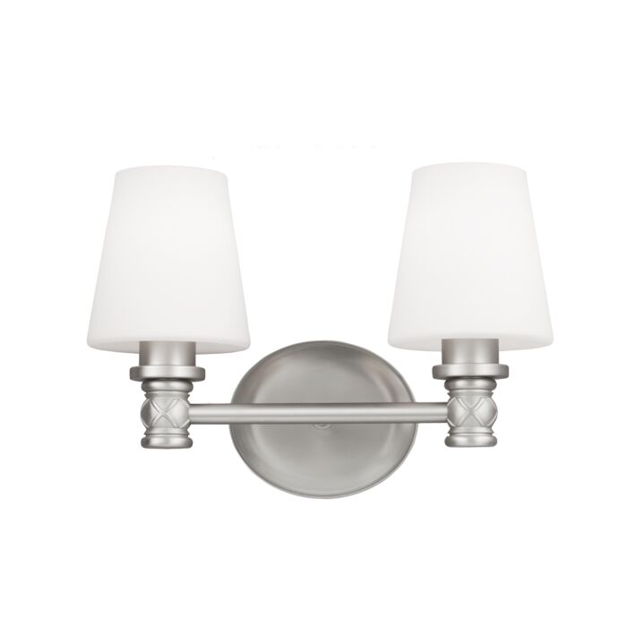 Feiss Xavierre 2 Light Bathroom Vanity Light in Satin Nickel