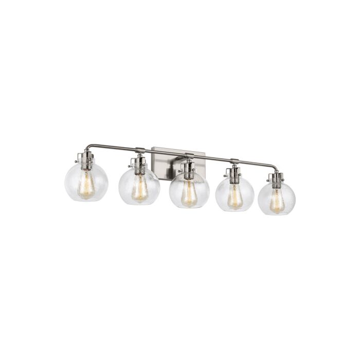 Clara 5 Light Bathroom Vanity Light in Satin Nickel by Sean Lavin