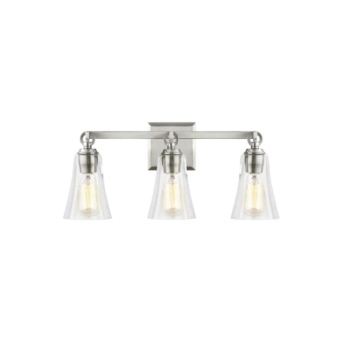 Monterro 3 Light Bathroom Vanity Light in Satin Nickel by Sean Lavin