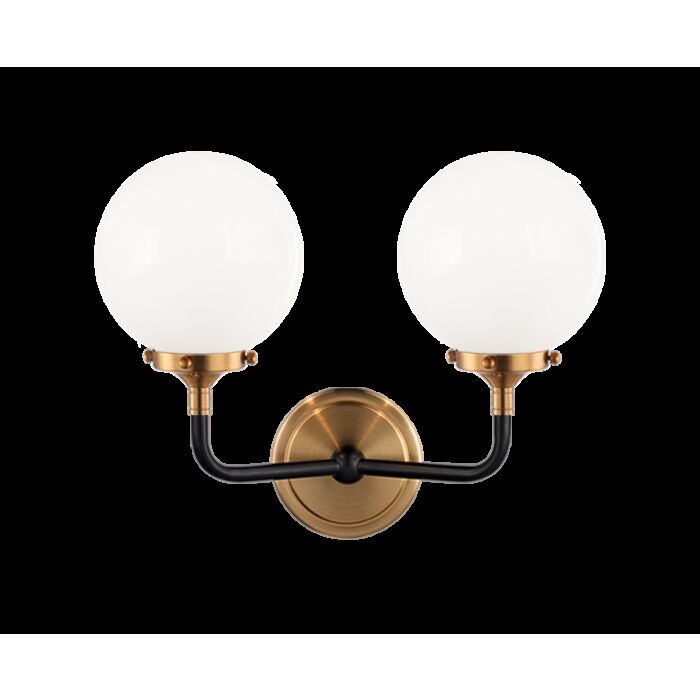 Matteo Particles 2 Light Wall Sconce In Aged Gold Brass