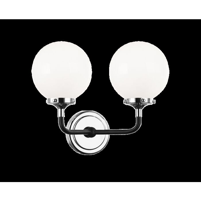 Matteo Particles 2 Light Wall Sconce In Black & Chrome
