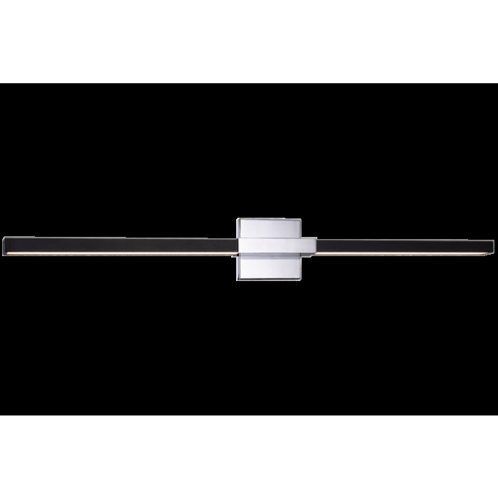 Matteo Lineare 2 Light Wall Sconce In Matte Black & Chrome