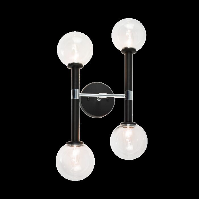 Matteo Stellar 4 Light Wall Sconce In Black