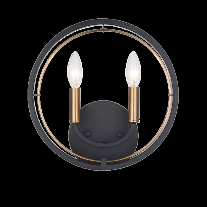 Matteo Odyssey 2 Light Wall Sconce In Black