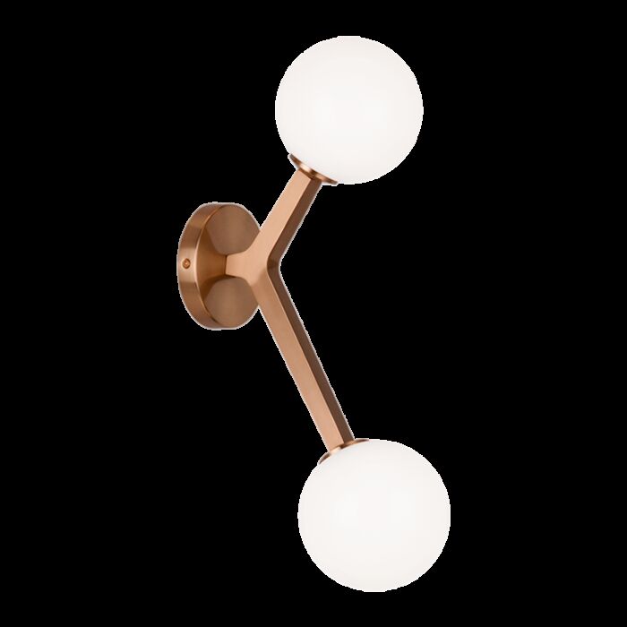 Matteo Rami 2 Light Wall Sconce In Aged Gold Brass