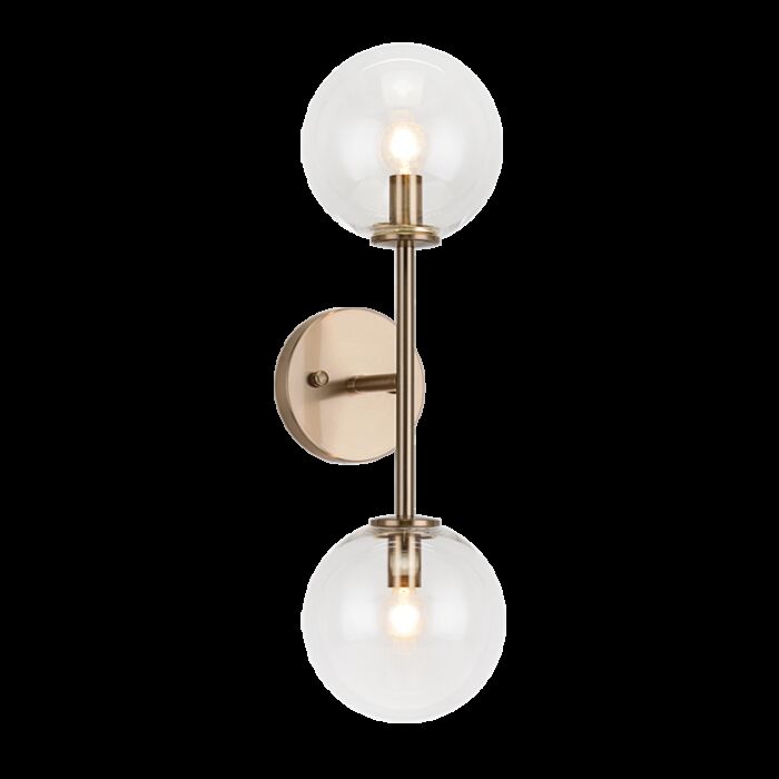 Matteo Novo 2 Light Wall Sconce In Aged Gold Brass