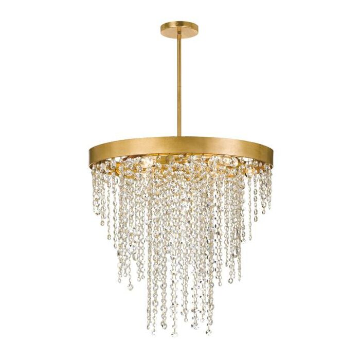 Crystorama Windham 6 Light 23 Inch Transitional Chandelier in Antique Gold with Clear Hand Cut Crystals