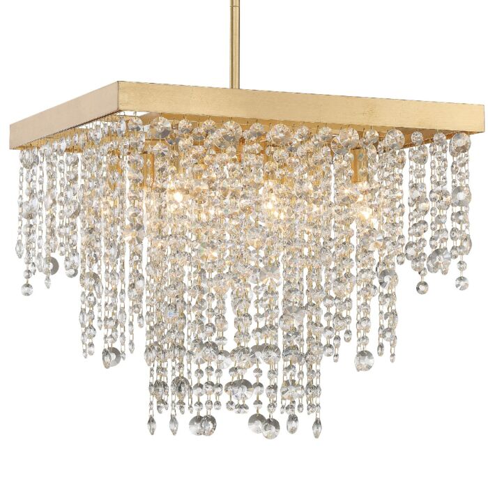 Crystorama Winham 8 Light Crystal Chandelier in Antique Gold