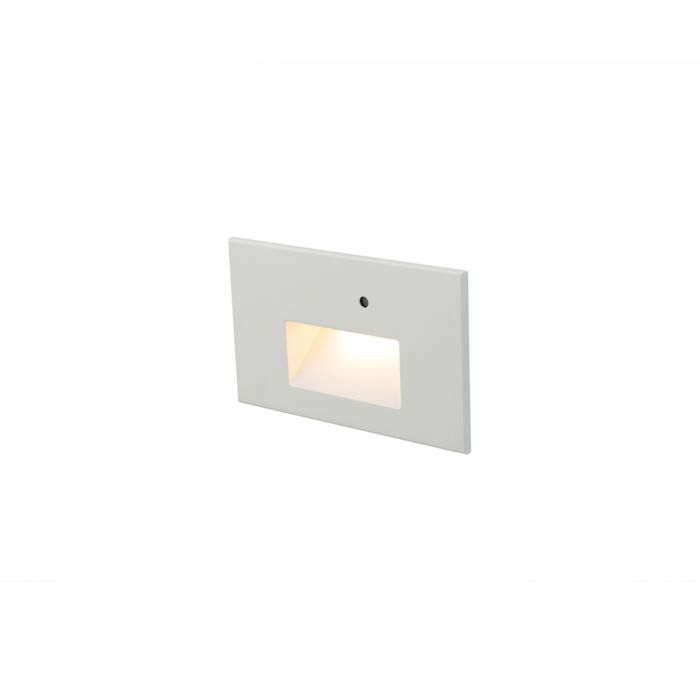 WAC Step Light With Photocell Amber Wall Sconce in White on Aluminum