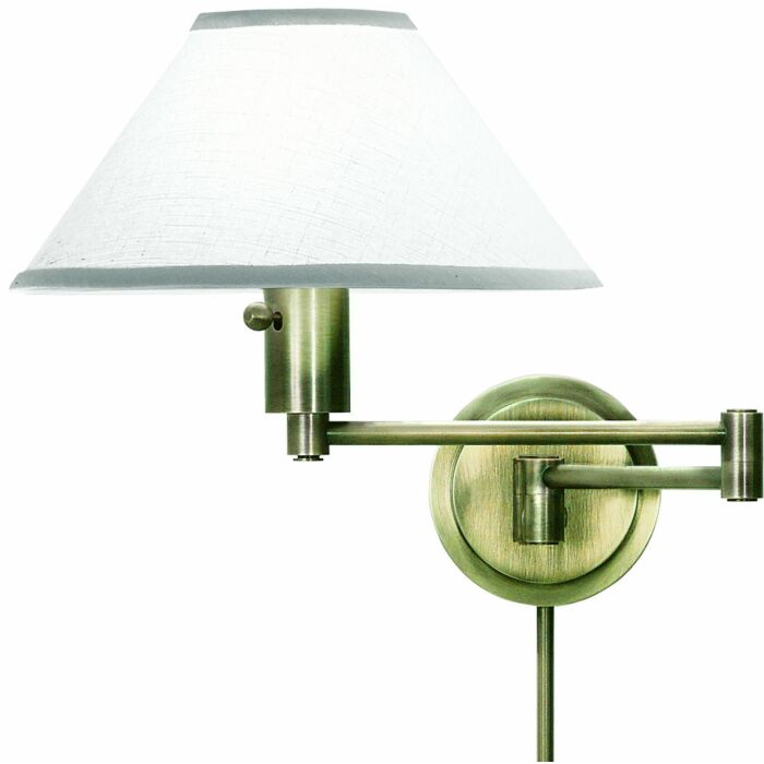 House of Troy Swing Arm Wall Lamp in Antique Brass