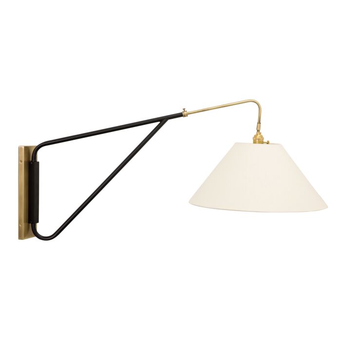 House of Troy 19 Inch Wall Lamp in Antique Brass with Black Accents