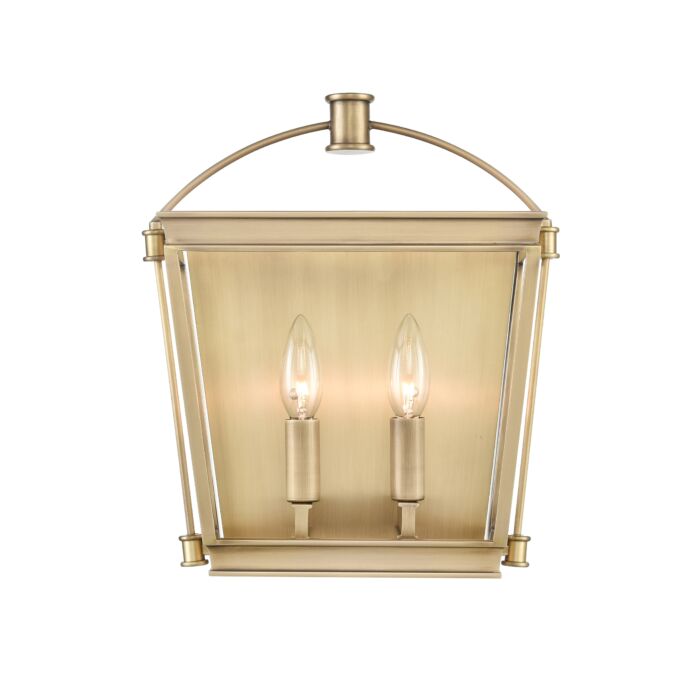 Alora Manor 2 Light Bathroom Wall Sconce in Vintage Brass