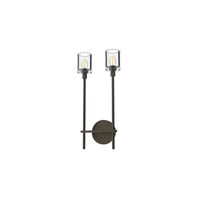 Alora Salita 2 Light Bathroom Wall Sconce in Urban Bronze And Clear Crystal