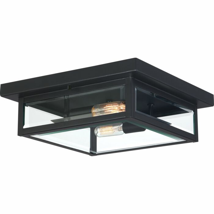 Quoizel Westover 2 Light 12 Inch Outdoor Ceiling Light in Earth Black