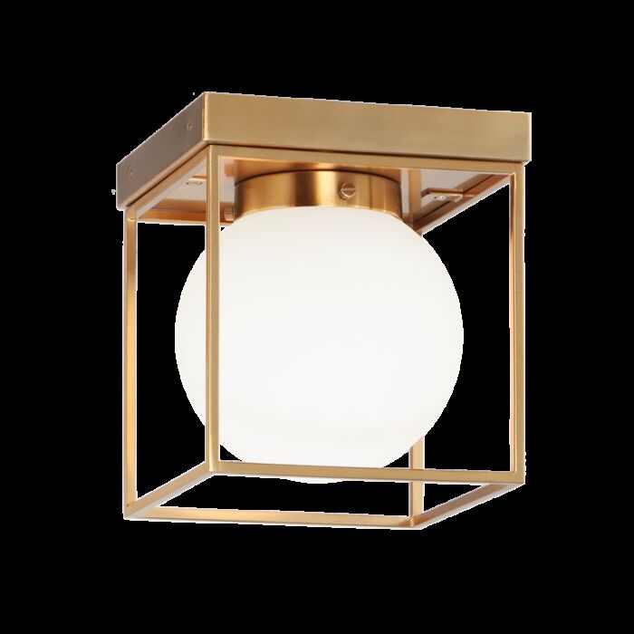 Matteo Squircle 1 Light Ceiling Light In Aged Gold Brass