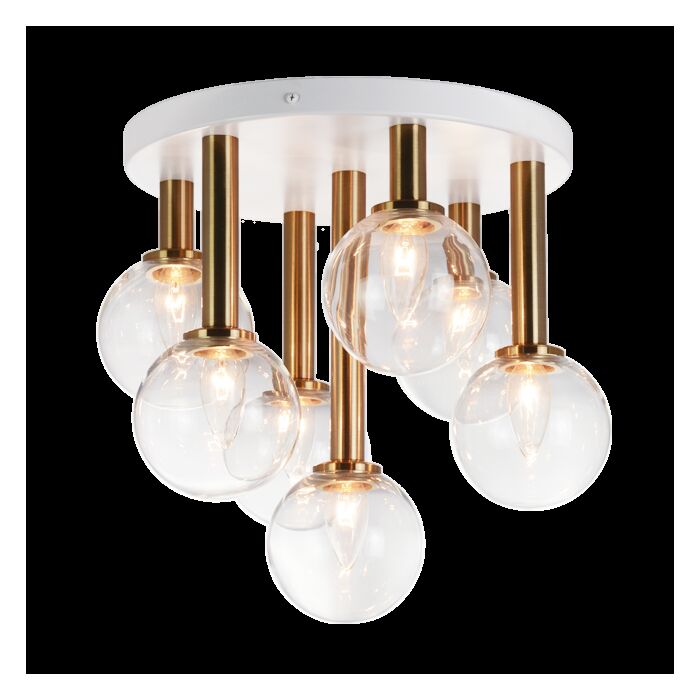Matteo Stellar 7 Light Ceiling Light In Aged Gold Brass