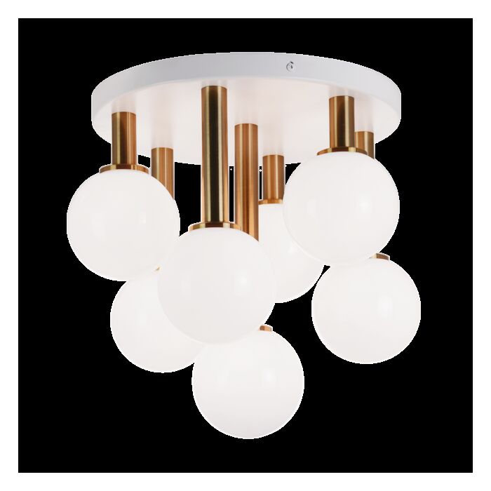 Matteo Stellar 7 Light Ceiling Light In Aged Gold Brass