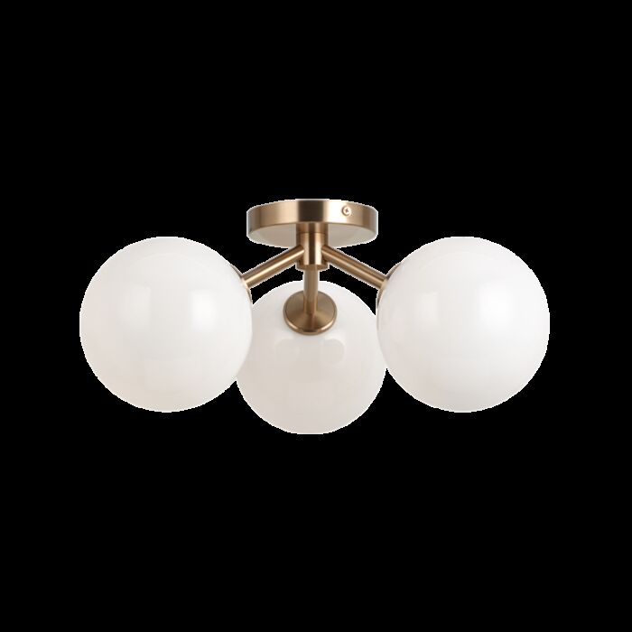 Matteo Novo 3 Light Ceiling Light In Aged Gold Brass