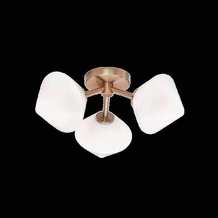 Matteo Novo 3 Light Ceiling Light In Aged Gold Brass