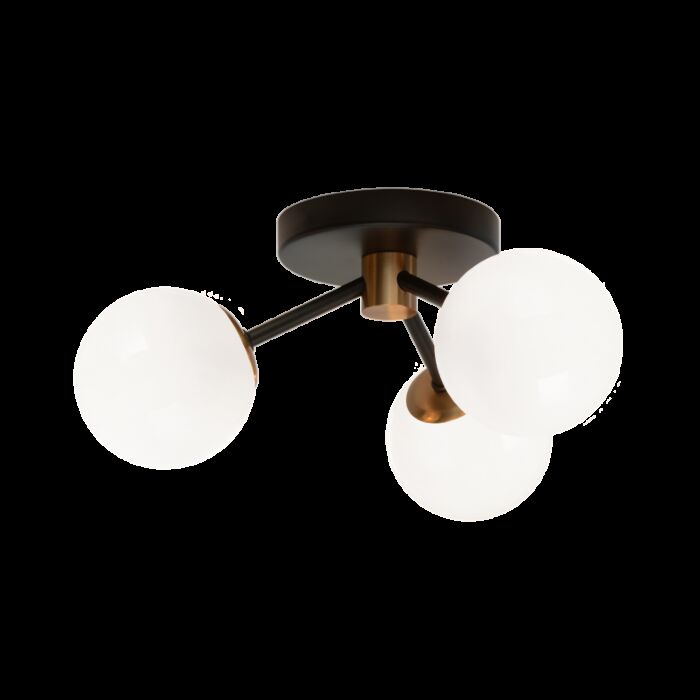 Matteo Novu 3 Light Ceiling Light In Aged Gold Brass